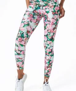 Terez Pink Floral Bouquet Hi-Shine Leggings Spring Collection