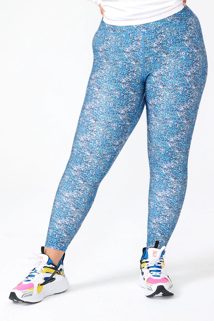 Terez Blue Glitter Hi-Shine Leggings 3 Terez Blue Glitter Hi-Shine Leggings