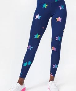 Terez Best Sellers Navy Rainbow Star Foil UpLift Leggings