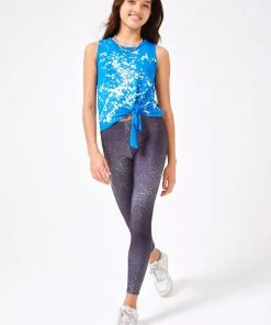 Terez X THEME Girls Turquoise Tie Front Tank