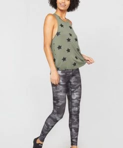 Terez Charcoal Heathered Camo Hi-Shine Leggings