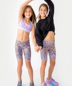 Terez Girls Natural Painted Cheetah Bike Shorts