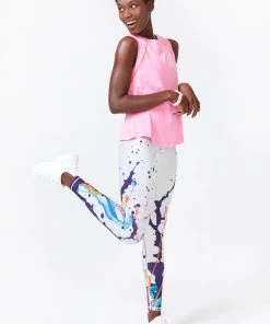 Terez Dove Gray Sound Splatter DuoKnit Leggings