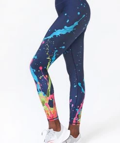 Terez Midnight Blue Sound Splatter DuoKnit Leggings