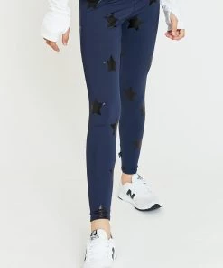 Terez Girls Navy Black Star Foil Legging