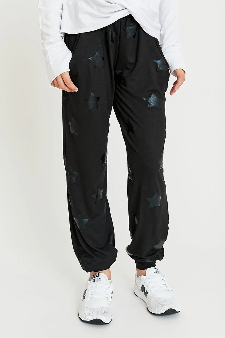 Terez Girls Black Star Foil Lightweight Jogger 3 Terez Girls Black Star Foil Lightweight Jogger