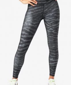 Terez Charcoal Show Your Stripes Hi-Shine Leggings