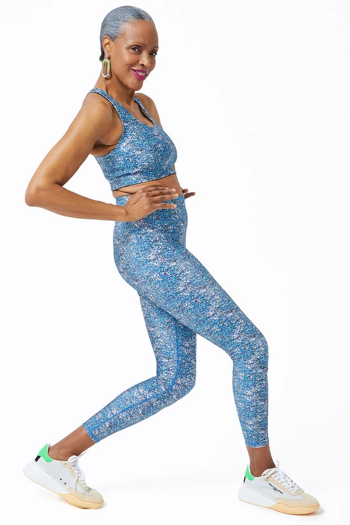 Terez Blue Glitter Hi-Shine Leggings 7 Terez Blue Glitter Hi-Shine Leggings
