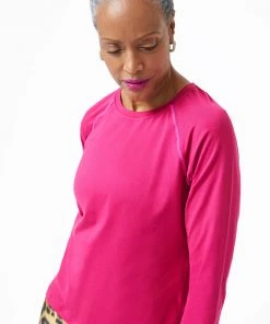 Terez Bras & Tops Magenta WorkIt Long Sleeve Tee