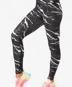 Terez Onyx Black Marble Hi-Shine Leggings