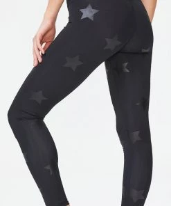 Terez Best Sellers Black Tonal Star Foil UpLift Leggings