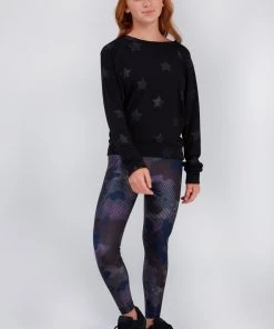 Terez Girls Black Star Foil Sweatshirt
