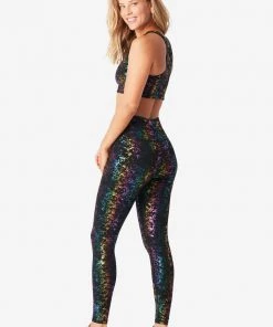 Terez Black Rainbow Foil Haze UpLift Leggings Best Sellers