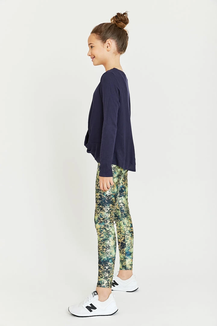 Terez Girls Canopy Gold Haze Foil Balayage Leggings 3 Terez Girls Canopy Gold Haze Foil Balayage Leggings