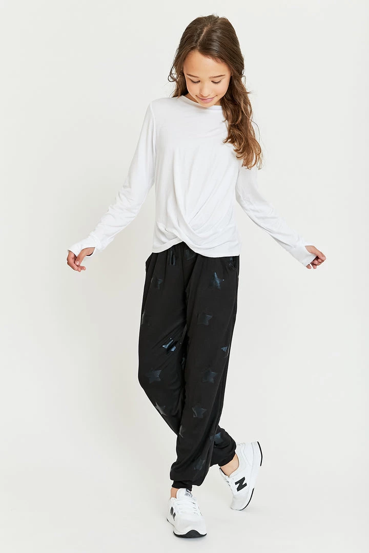 Terez Girls Black Star Foil Lightweight Jogger 4 Terez Girls Black Star Foil Lightweight Jogger