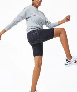 Terez Black Tonal Camo Foil UpLift Bike Shorts