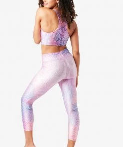 Terez Best Sellers Pink Python Hi-Shine Capris