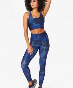 Terez Bras & Tops Navy Camo Stripe Hi-Shine Sports Bra 8 Terez Bras & Tops Navy Camo Stripe Hi-Shine Sports Bra