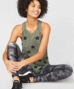 Terez Charcoal Heathered Camo Hi-Shine Leggings