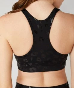 Terez Black Cheetah Foil UpLift Sports Bra