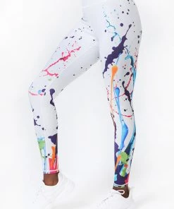 Terez Dove Gray Sound Splatter DuoKnit Leggings