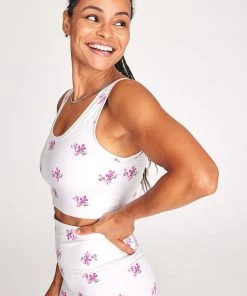 Florals Terez X Black Iris Violet Forget Me Not TLC Sports Bra