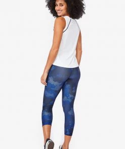 Terez Navy Camo Stripe Hi-Shine Capris
