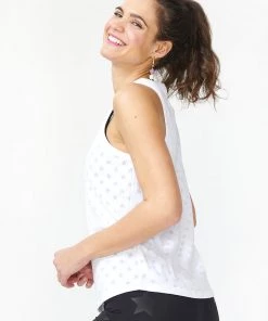 Terez White Burnout Star Tank Bras & Tops 8 Terez White Burnout Star Tank Bras & Tops