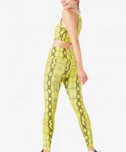Terez Lime Python DuoKnit Leggings