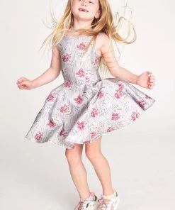 Terez X Black Iris Girls Tossed Carnation Skater Dress