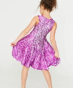Terez Girls Pink Confetti Stars Skater Dress