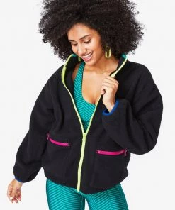 Terez New Yorker Black BundleUp Fleece Jacket