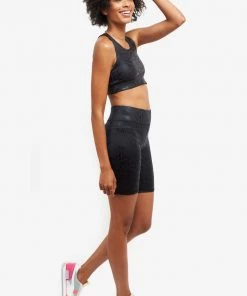 Terez Obsidian Snakeskin Foil UpLift Bike Shorts