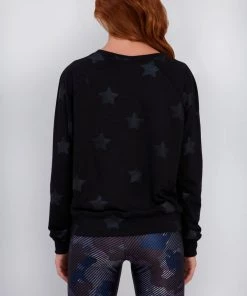 Terez Girls Black Star Foil Sweatshirt
