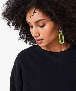 Terez Bras & Tops New Yorker Black BundleUp Fleece Pullover