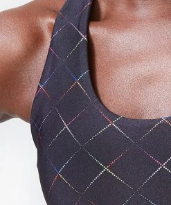 Terez Black Rainbow Seeing Sound Hi-Shine Bra Bras & Tops