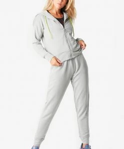 Terez Dove Gray CozyCozy Full Zip Hoodie