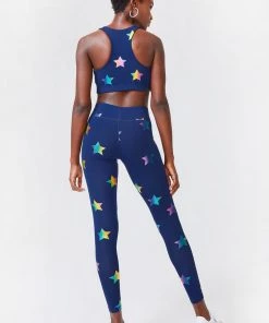 Terez Best Sellers Navy Rainbow Star Foil UpLift Leggings