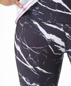 Terez Onyx Black Marble Hi-Shine Leggings