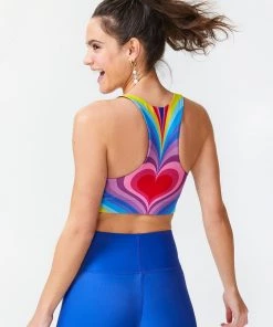 Terez Bras & Tops Psychedelic Heart DuoKnit Sports Bra