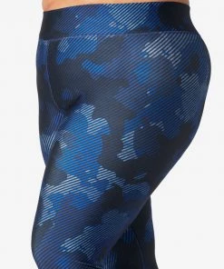 Terez Navy Camo Stripe Hi-Shine Leggings