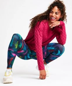 Terez Black Raspberry Burnout Star Long Sleeve Tee Bras & Tops