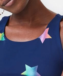 Terez Navy Rainbow Star Foil UpLift Sports Bra