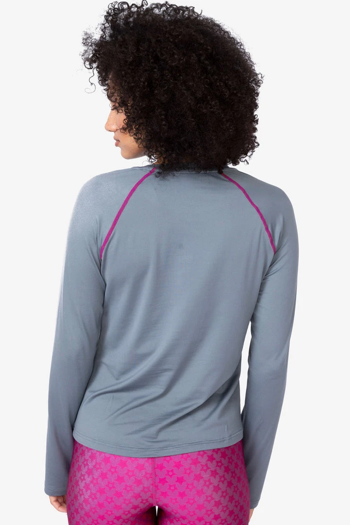 Terez Charcoal WorkIt Long Sleeve Tee Bras & Tops 3 Terez Charcoal WorkIt Long Sleeve Tee Bras & Tops