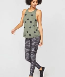 Terez Charcoal Heathered Camo Hi-Shine Leggings