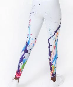 Terez Dove Gray Sound Splatter DuoKnit Leggings