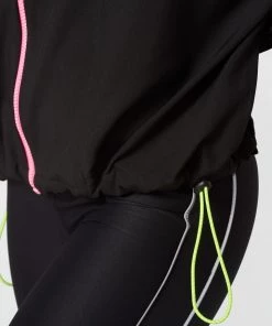 Terez Black Neon Streak RipStop Windbreaker Tennis 9 Terez Black Neon Streak RipStop Windbreaker Tennis