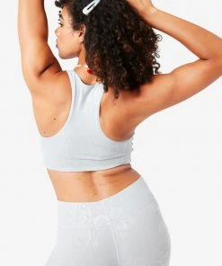 Terez Dove Gray Snakeskin Foil UpLift Sports Bra