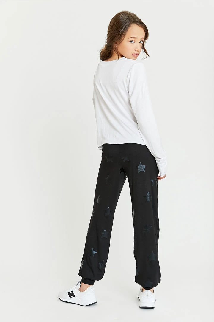 Terez Girls Black Star Foil Lightweight Jogger 5 Terez Girls Black Star Foil Lightweight Jogger