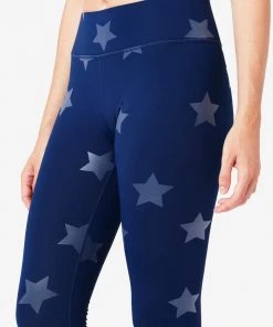 Terez Navy Tonal Star Foil UpLift Leggings